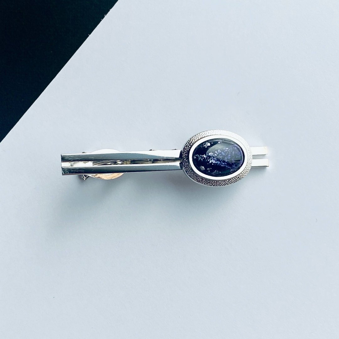 Ginga [Amethyst Amethyst] Cloisonne Tie Pin Pure Silver Foil Leaflet Cloisonne - 领带/领带夹 - 其他材质 紫色