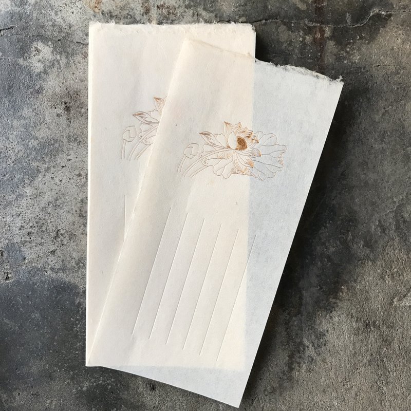 信纸/花笺 六月荷花 - 信封/信纸 - 纸 金色