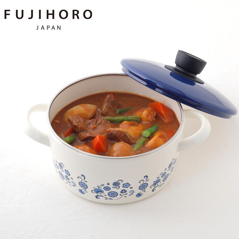 【官方直营】Memories 复古系列 双耳珐琅锅20cm-3.0L-复刻小蓝花 - 锅具/烤盘 - 珐琅 蓝色