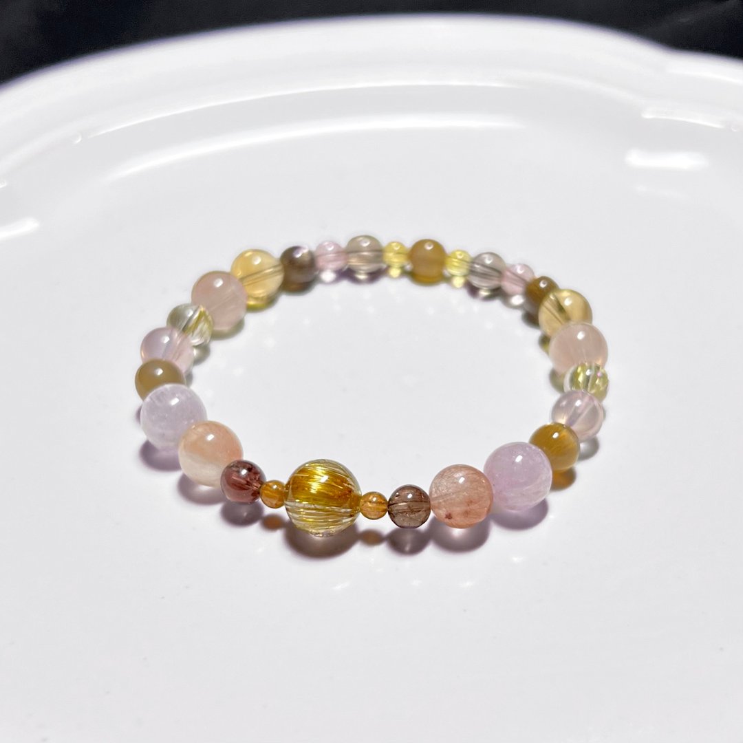 【精选天然水晶】高品钛晶 丰盛多宝 手链【限量一条】 - 手链/手环 - 水晶 黄色