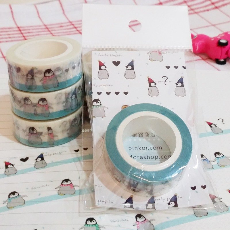 纸胶带 / 可爱小小企鹅的雪地生活 (白底) / 圣诞节交换礼物 - 纸胶带 - 纸 
