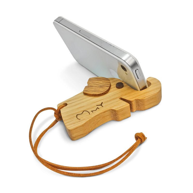 【Mymiya】麦象 | 原木手机架 / 扩香 / 吊饰 / 橡木 - 手机座/防尘塞 - 木头 咖啡色