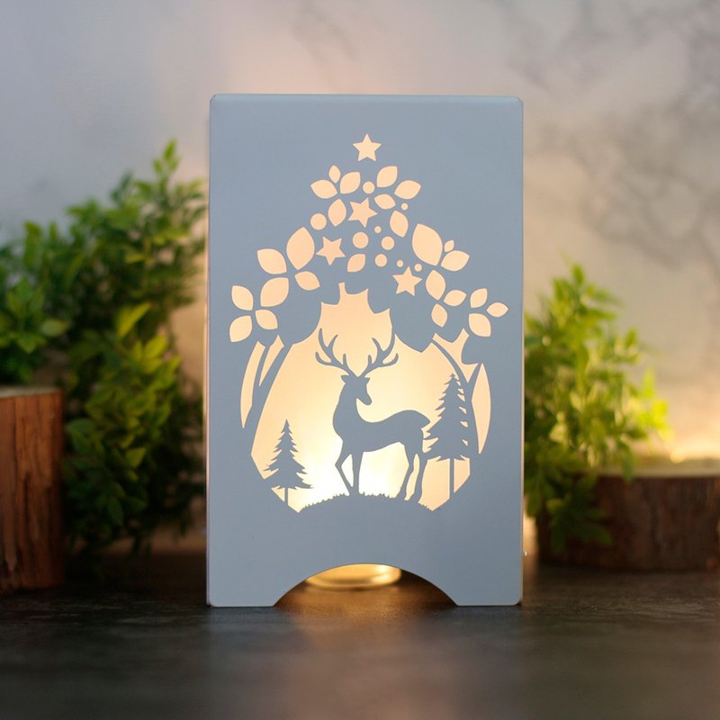 【OPUS东齐金工】文创USB小夜灯-魔法森林(优雅白)鹿/情人节礼物 - 灯具/灯饰 - 其他金属 白色