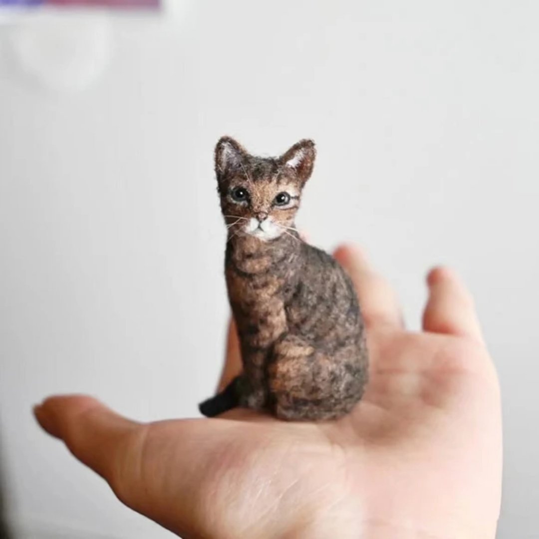 定制化礼物 逼真猫猫 羊毛毡 毛孩 宠物 娃娃 猫咪猫奴 似颜绘 /6 - 玩具 - 羊毛 多色
