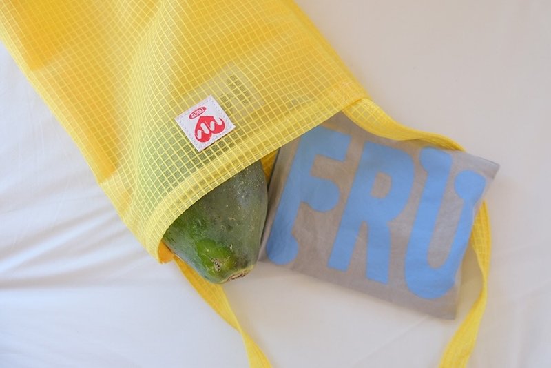 韩国品牌 MINMIN FRUiTS 收纳小包/化妆包  - 灰蓝色 - 化妆包/杂物包 - 棉．麻 灰色