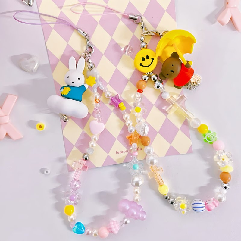 Miffy & Boris handmade phone strap - 挂绳/吊绳 - 塑料 多色