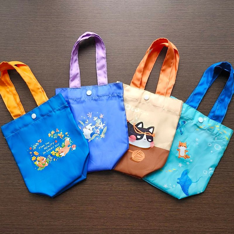 轻便 环保 防泼水 饮料提袋 可收纳 - 手提包/手提袋 - 聚酯纤维 多色