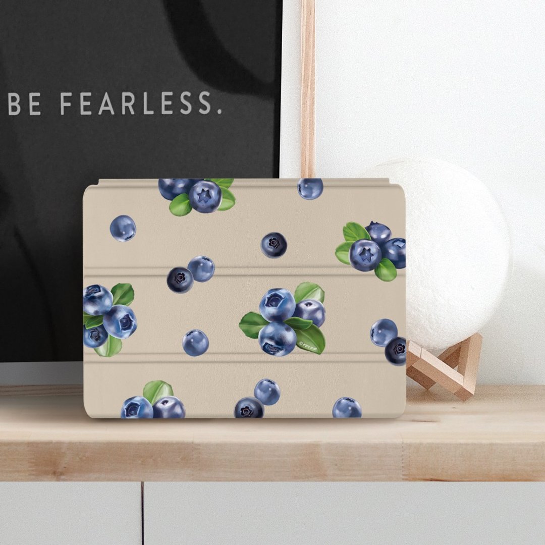 iPad case 12.9/Air5/iPad 8/mini 5 微醺小蓝莓 皮革平板保护套 - 平板/电脑保护壳 - 其他材质 卡其色