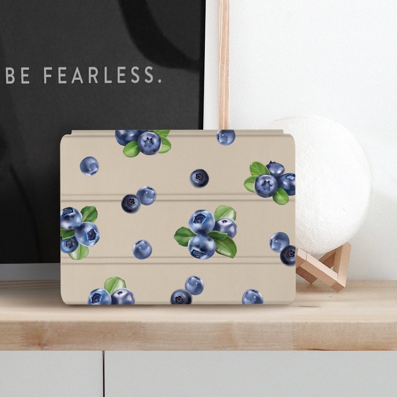 iPad case 12.9/Air5/iPad 8/mini 5 微醺小蓝莓 皮革平板保护套 - 平板/电脑保护壳 - 其他材质 卡其色