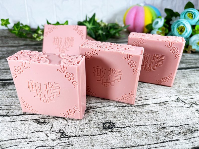 【亲肤滋润款】100%橄榄油皂-老祖母皂丨中干性、干性、敏弱肤质 - 肥皂/手工皂 - 植物．花 粉红色