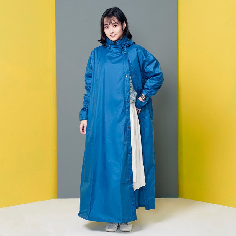 (完售)超防水PVC 斜前开雨衣_腹部不积水_青瓷蓝 - 雨伞/雨衣 - 尼龙 蓝色