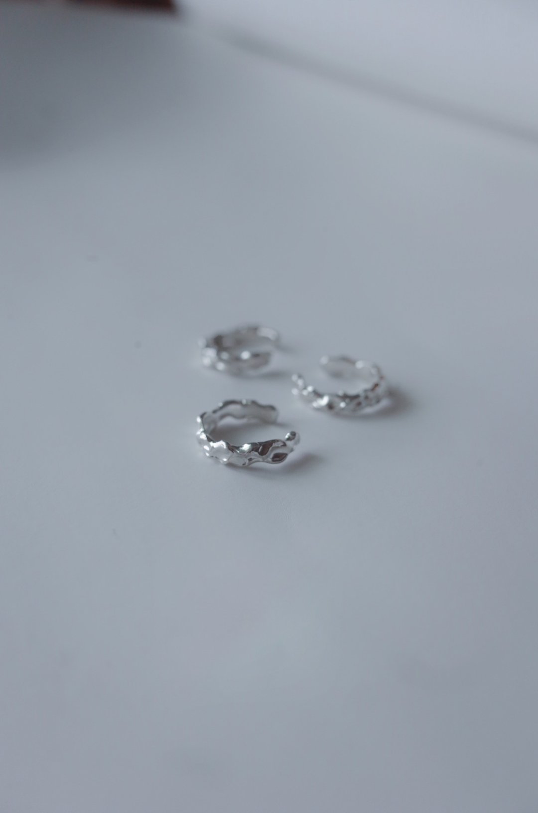 海蚀耳骨夹 Sea Erosion Ear Cuff - 耳环/耳夹 - 纯银 银色