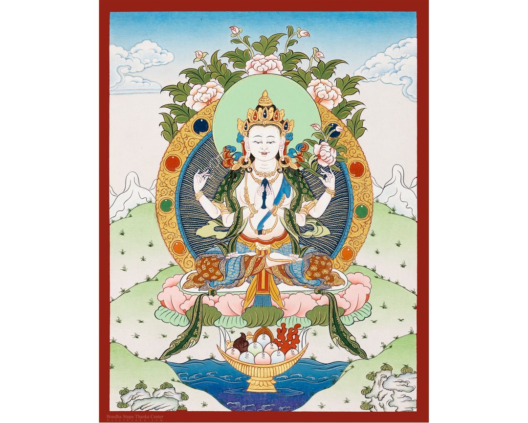 四臂观音唐卡 | 高品质观音艺术 - 墙贴/壁贴 - 其他材质 多色