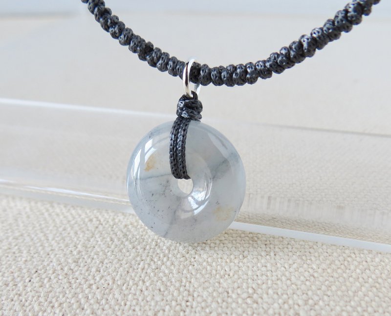 本命年【岁岁平安】冰乌鸡翡翠丝光编织项链*FA13*招财开运、避邪 - 锁骨链 - 宝石 多色