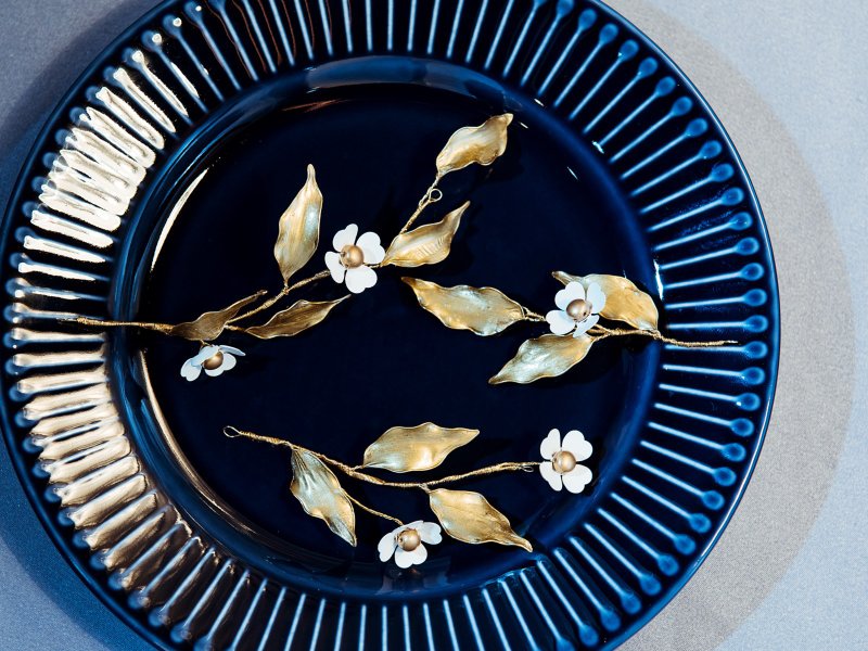 手工新娘饰品 香格里拉花语-染色铜小白花发饰3件组 - 发饰 - 其他材质 