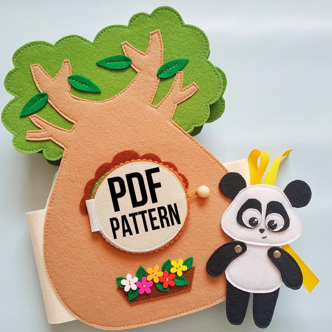 Quiet Book Pattern PDF, Panda House Silent book pattern PDF & Tutorial - 手工艺教程/工具书 - 其他材质 