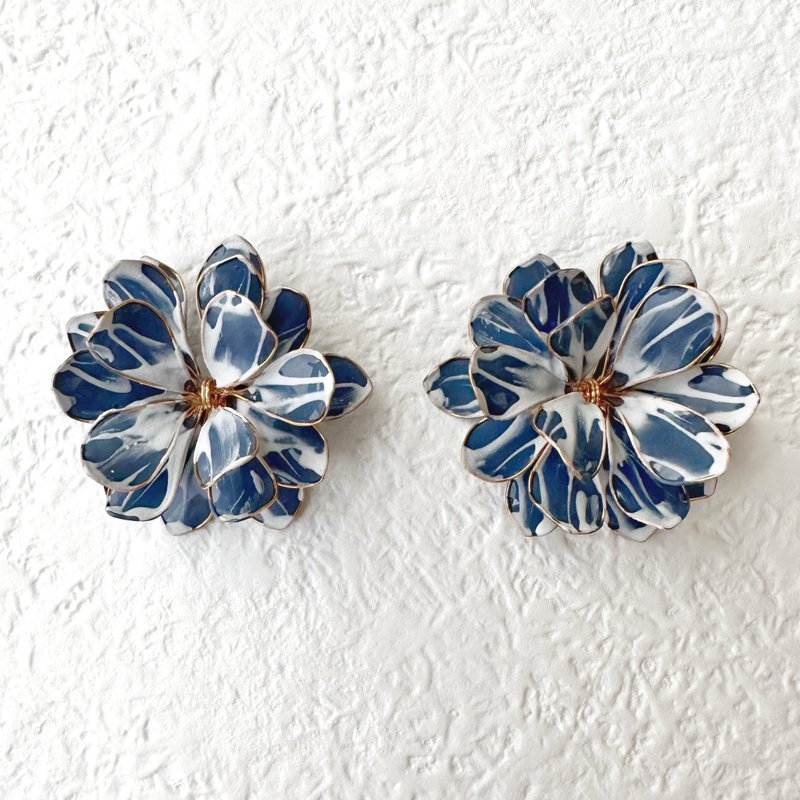 以花朵为灵感的金属丝配件 - 耳环/耳夹 - 其他金属 