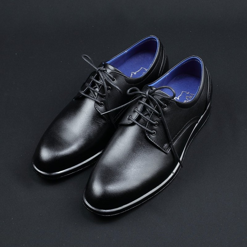 Basic 基本舒适德比鞋-自在黑 - 男款皮鞋 - 真皮 