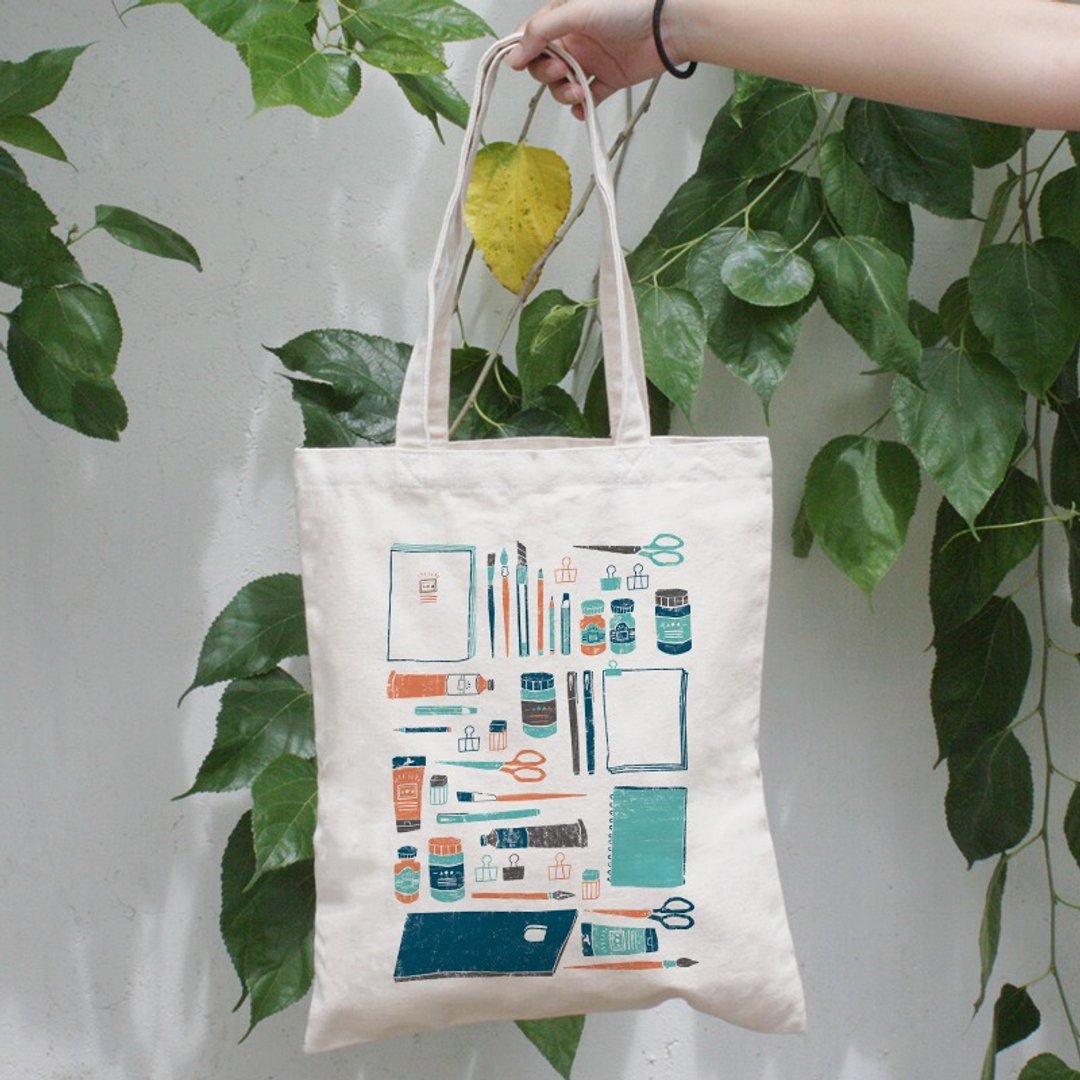 设计师的水彩用具 | 直式帆布袋 - 侧背包/斜挎包 - 其他材质 
