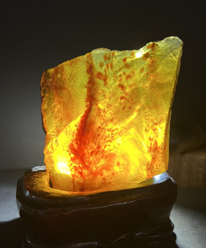 琥珀 Amber 蓝珀 天然苏门答腊蓝珀 71克 墨西哥蓝珀 原石 原矿 - 摆饰 - 半宝石 橘色