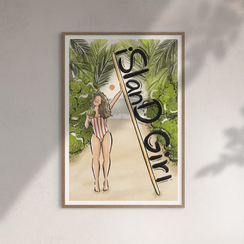 Island Girl 印刷画作 墙壁装饰 - 海报/装饰画/版画 - 纸 白色