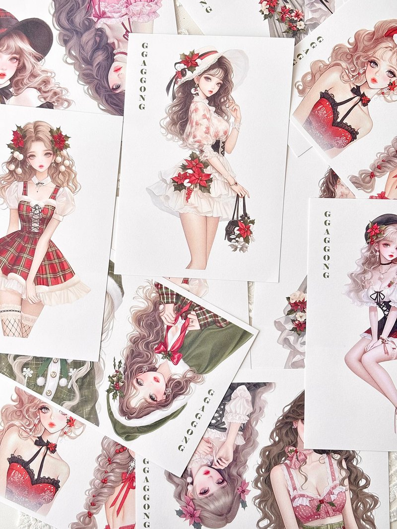 圣诞女孩贴纸 - 贴纸 - 纸 