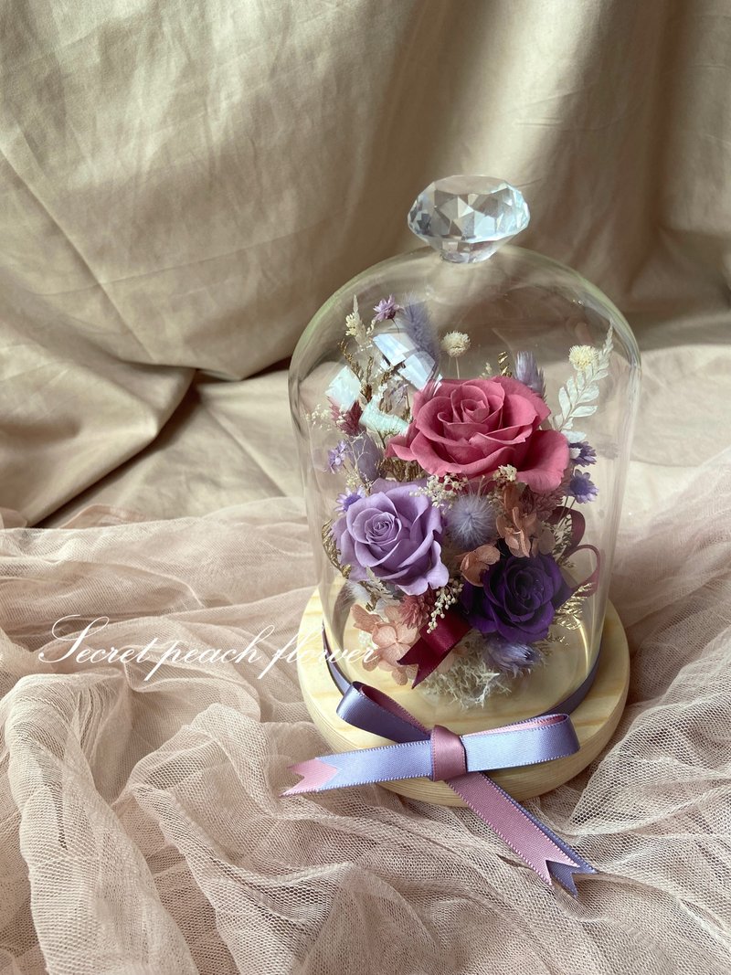 【微醺恋人】送礼首选 不凋花质感玻璃钟罩小花园 永生花盅 情 - 干燥花/捧花 - 植物．花 