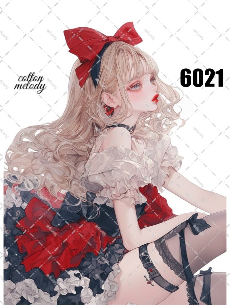 original sticker no.6021 人物贴纸 原创贴纸 人物贴纸 女孩贴纸 原创人物贴纸 - 贴纸 - 纸 