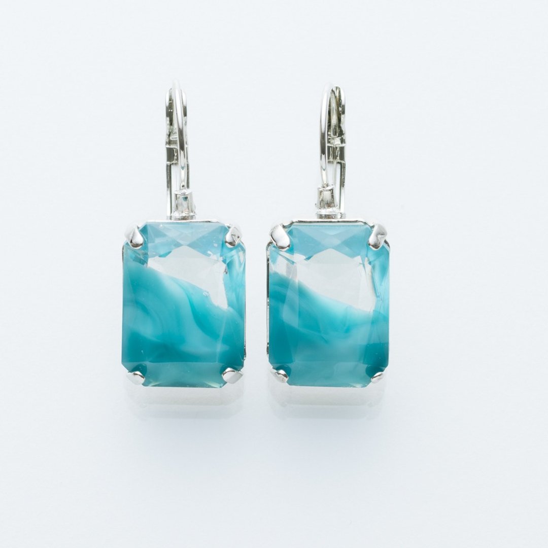 Shamrock lever back earrings - 耳环/耳夹 - 玻璃 绿色