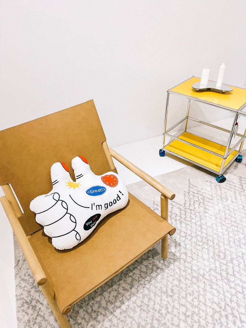 双倍點讚 加油鼓勵枕 大手套多功能靠枕 抱枕 午睡枕 沙發靠墊 - 枕头/抱枕 - 聚酯纤维 白色