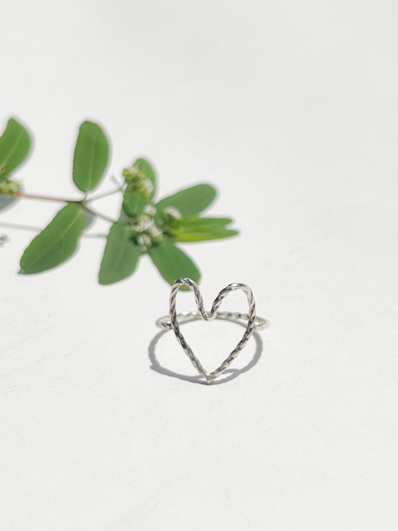 Heart wire ring /Silver925 - 戒指 - 纯银 