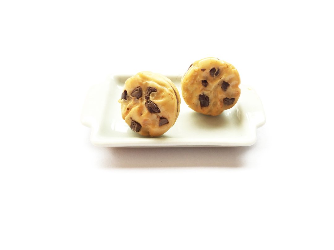 cookie earrings - 耳环/耳夹 - 粘土 橘色