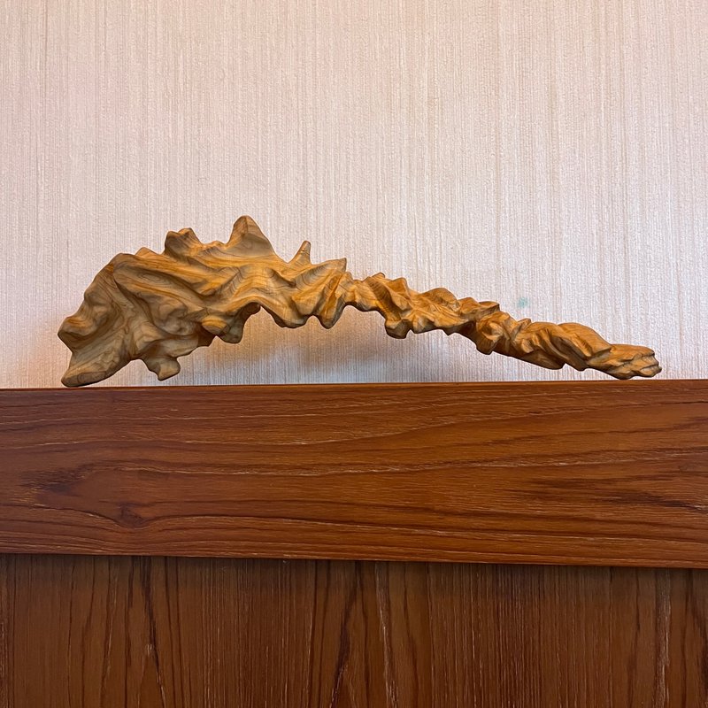 纵道　雕刻件 - 摆饰 - 木头 橘色