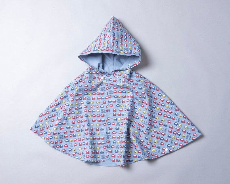 抗风防雨双面斗篷-订制 交通7vs雾蓝 - 童装外套 - 棉．麻 黄色