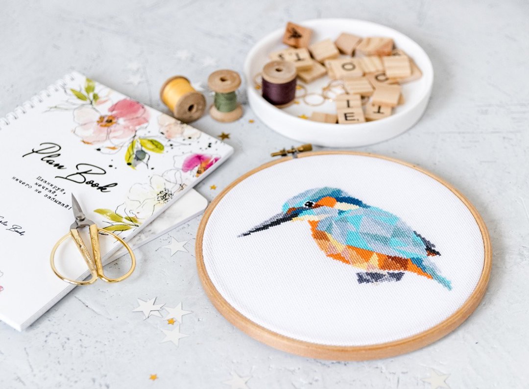 Kingfisher Bird Cross Stitch PDF Pattern 十字繡 - 编织/刺绣/羊毛毡/裁缝 - 其他材质 