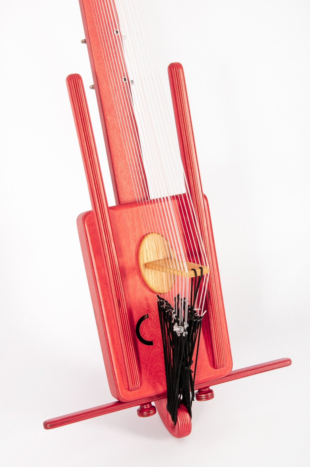Red 21 String Travel Kora - Traditional West African Harp - 吉他/乐器 - 木头 红色