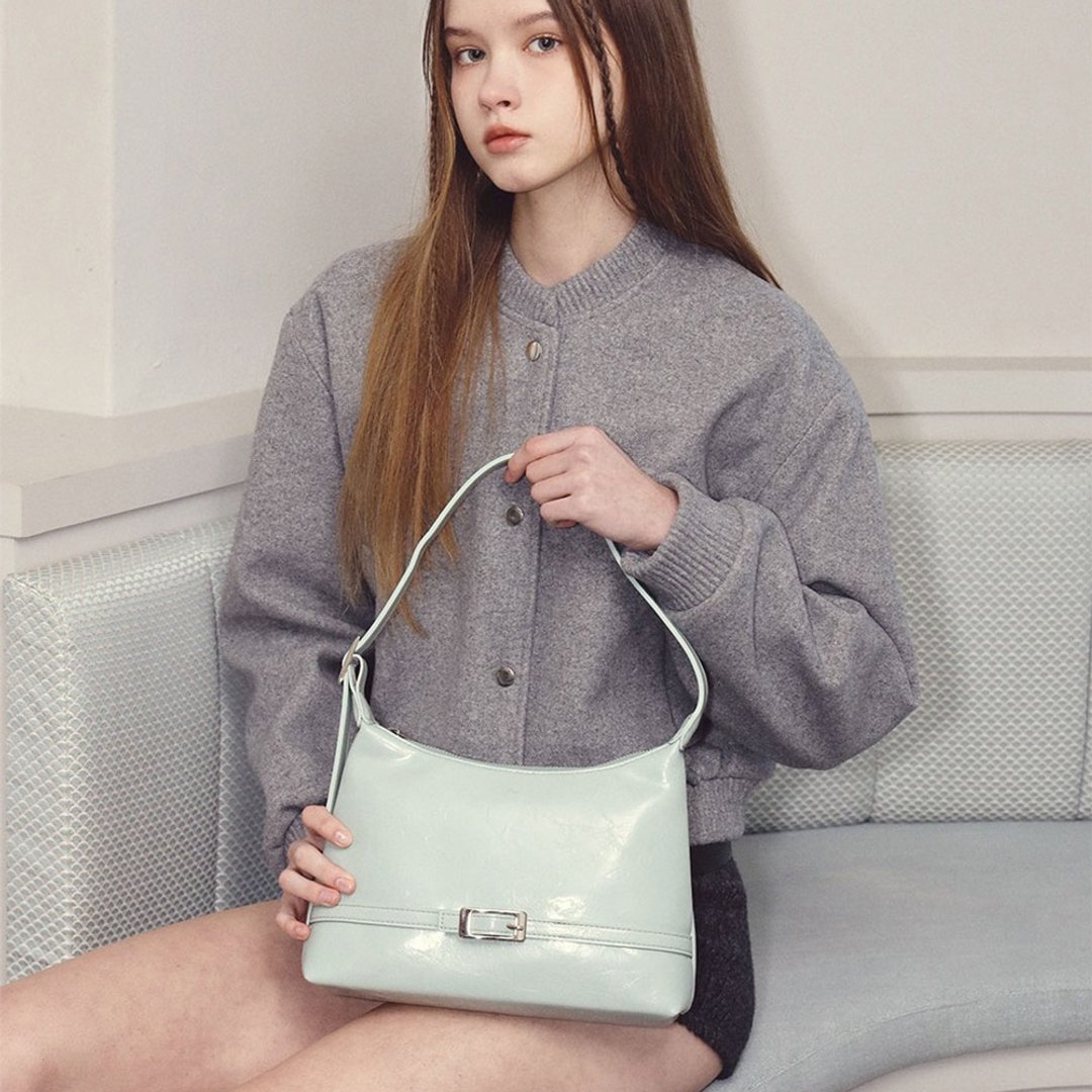韩国制 MUR Chewy Bag Vegan Leather 包包 (Mint) - 侧背包/斜挎包 - 环保材料 