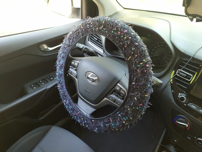 手工黑色针织方向盘套/汽车配件 - 其他 - 其他材质 黑色