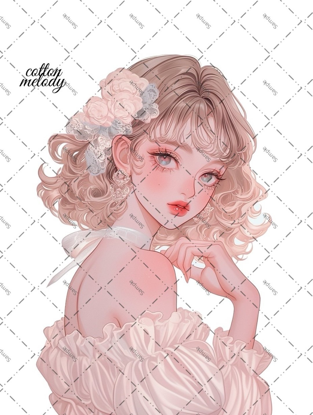 original sticker no.2101 人物贴纸 原创贴纸 原创人物贴纸 装饰贴纸 cotton melody - 贴纸 - 纸 
