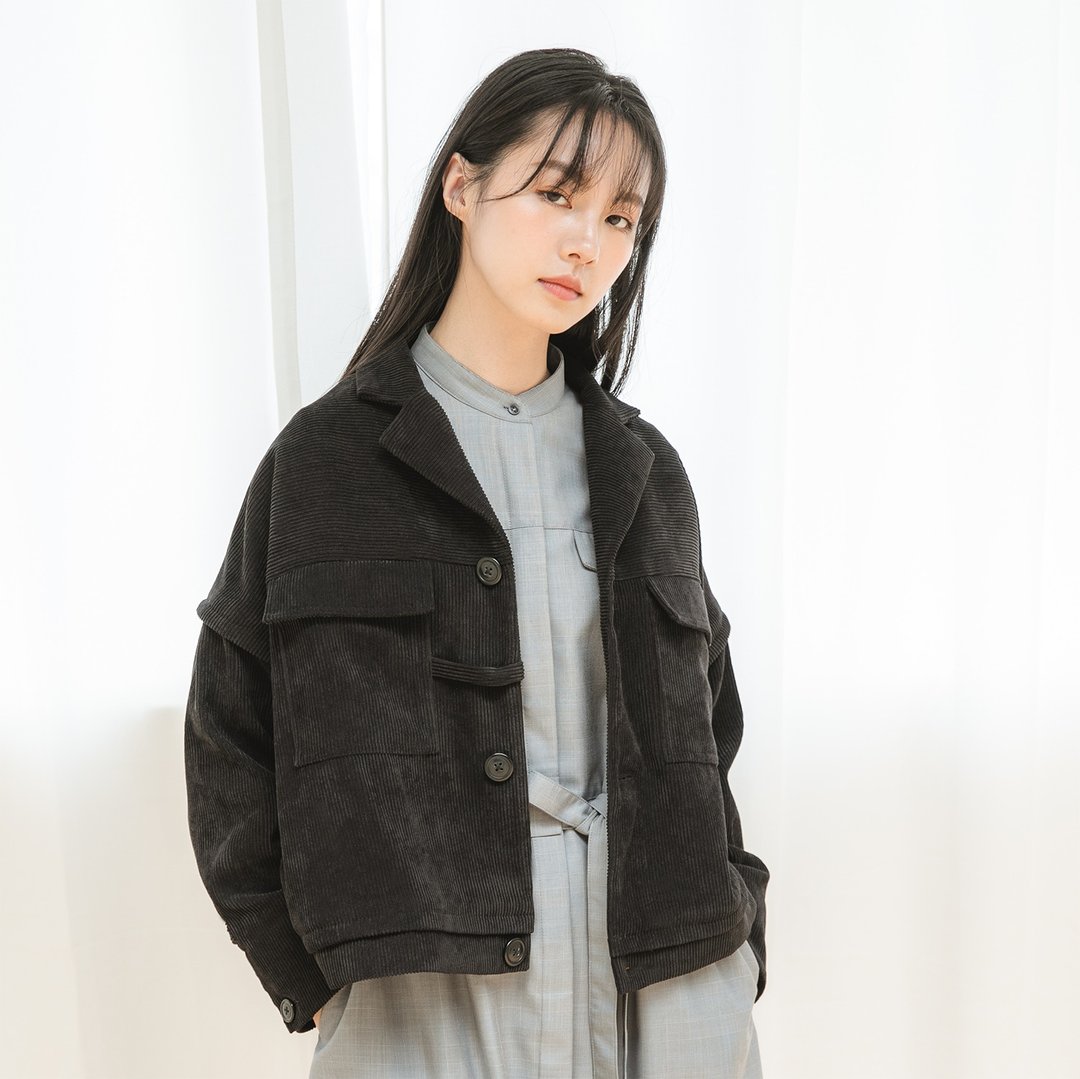 Tide_浪潮工装外套_20AF300_黑 - 女装休闲/机能外套 - 棉 黑色