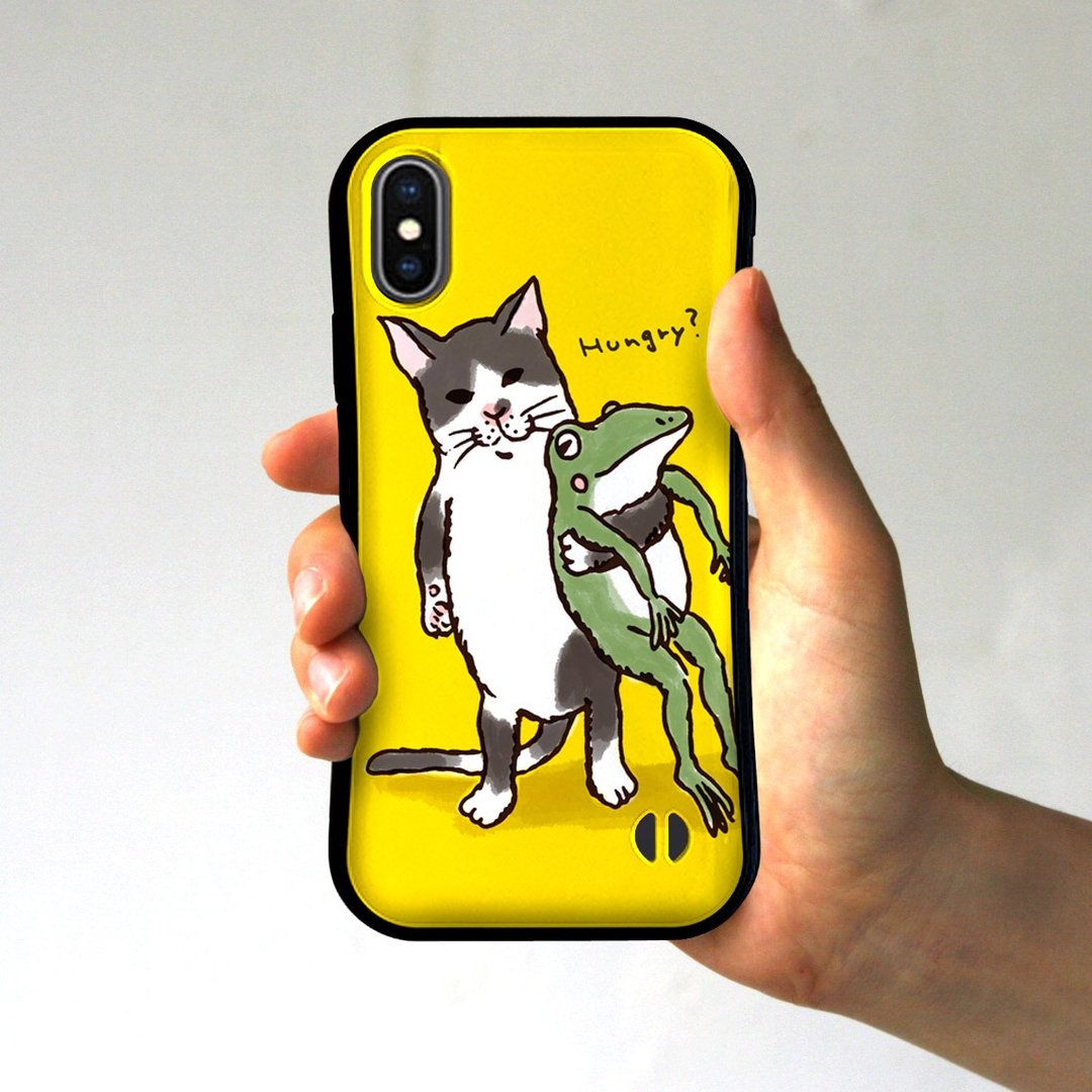 Grip iPhone Case Nakayoshi Yellow - 手机壳/手机套 - 塑料 黄色