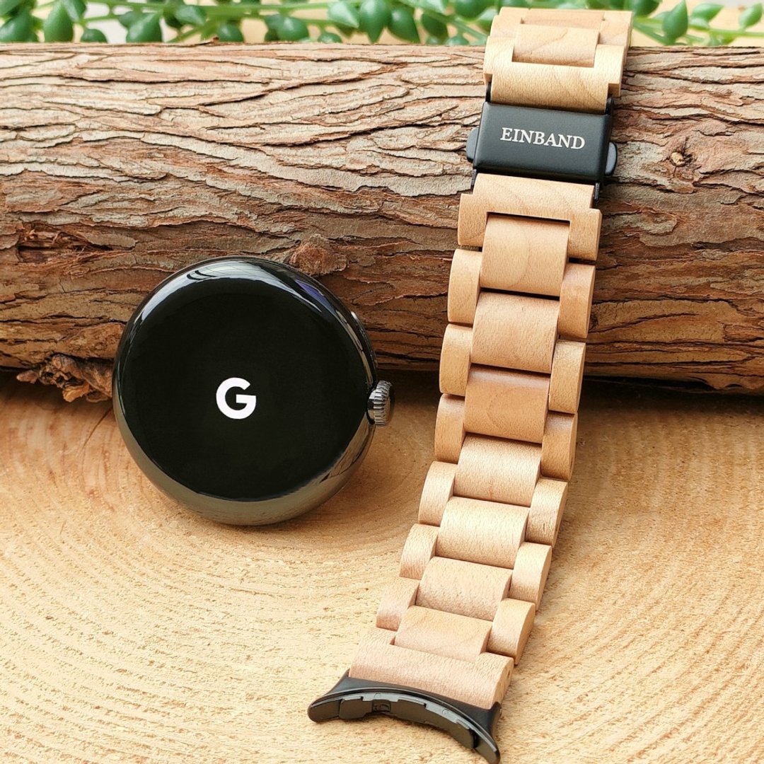 [木表带]EINBAND Google Pixel Watch 天然木质木表带 [枫木] - 女表 - 木头 咖啡色