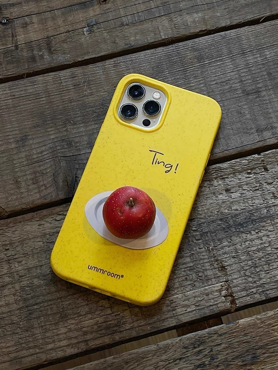 Ting! 太阳黄 盘子印花 iPhone 手机壳 全降解环保材质 霧面軟殼 - 手机壳/手机套 - 环保材料 黄色