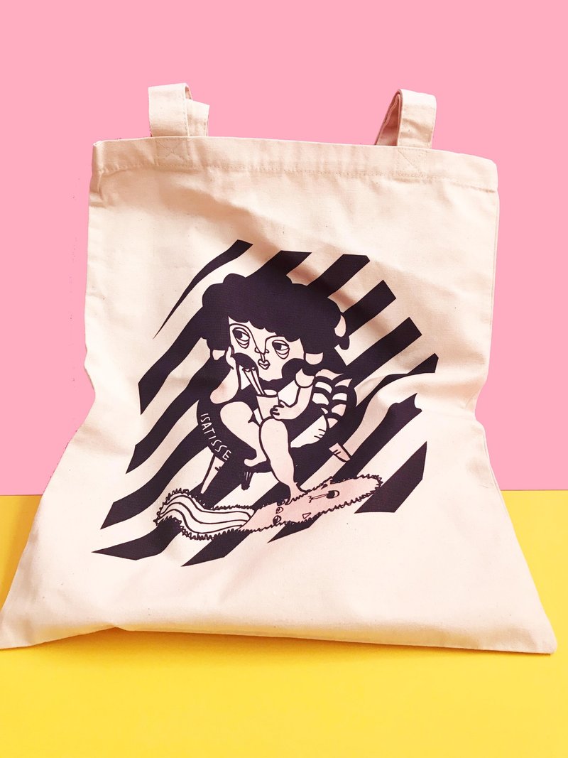 ISATISSE "有心事,食杯面"帆布袋 - 侧背包/斜挎包 - 棉．麻 多色