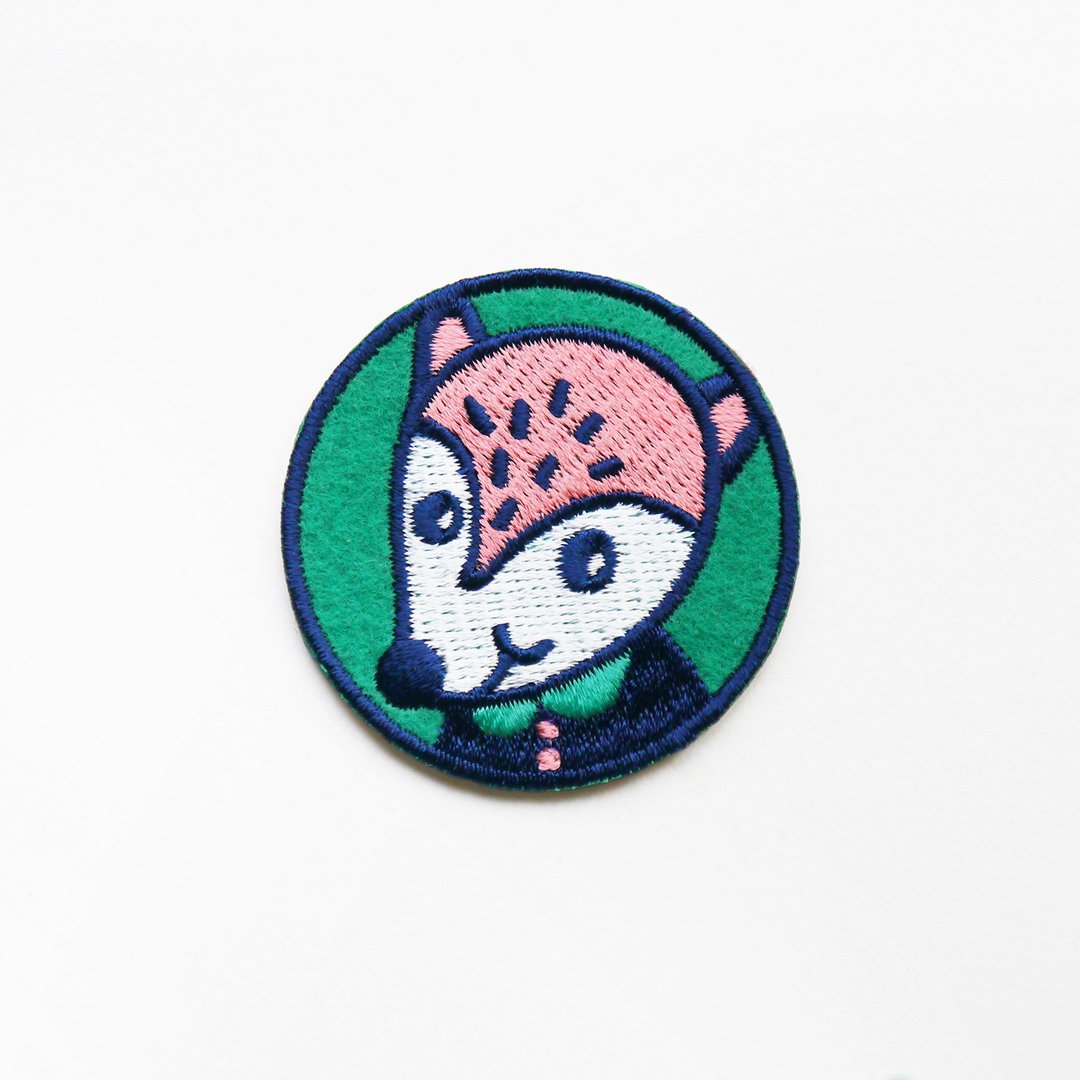 Little Fox 小狐狸刺绣别针 刺绣贴纸 可爱胸针 - 胸针 - 绣线 多色