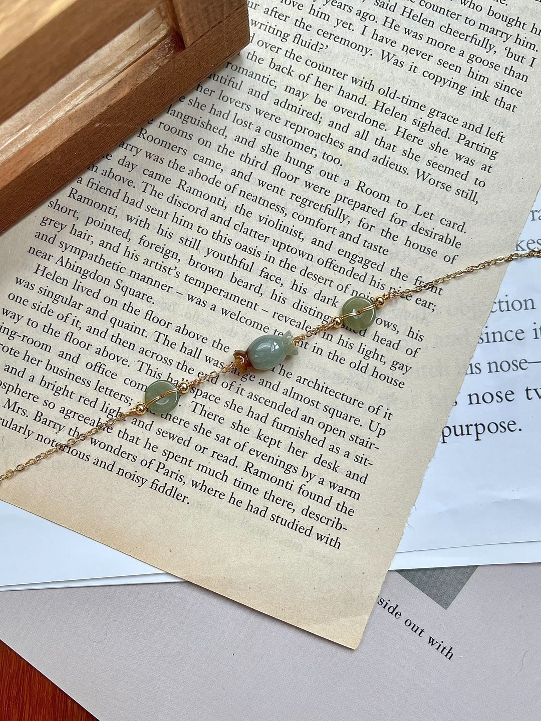 秋香飘红翡糖果14K包金手链    |天然缅甸翡翠 - 手链/手环 - 玉石 绿色