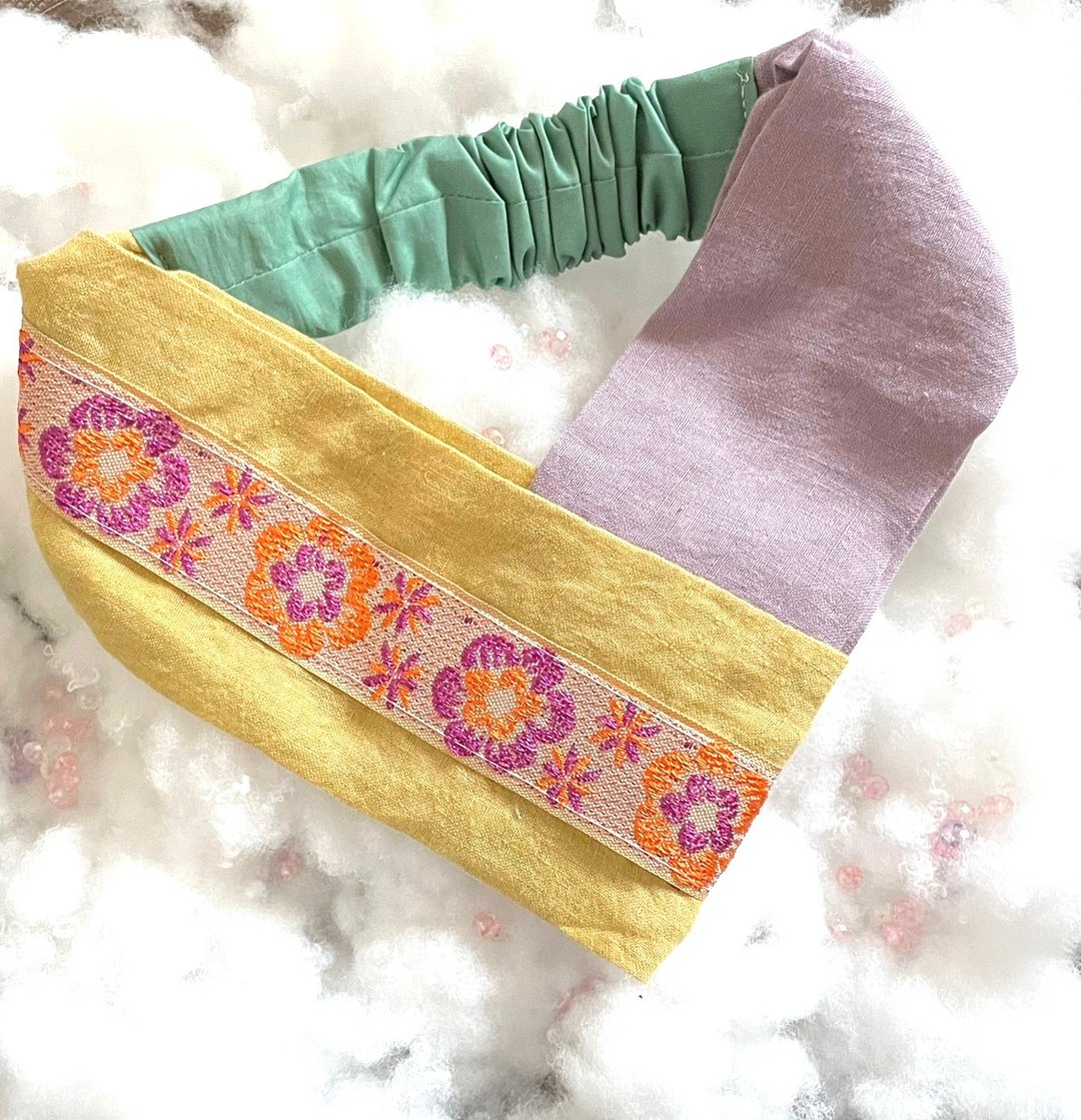 New, hairband, hairturban, hair accessory, Indian embroidery ribbon, handmade - 发饰 - 棉．麻 