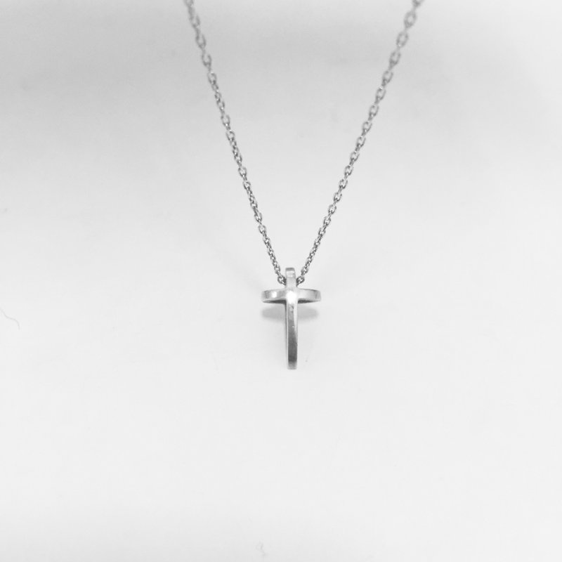 信念鱼鱼纯银十字项链 - 项链 - 纯银 银色