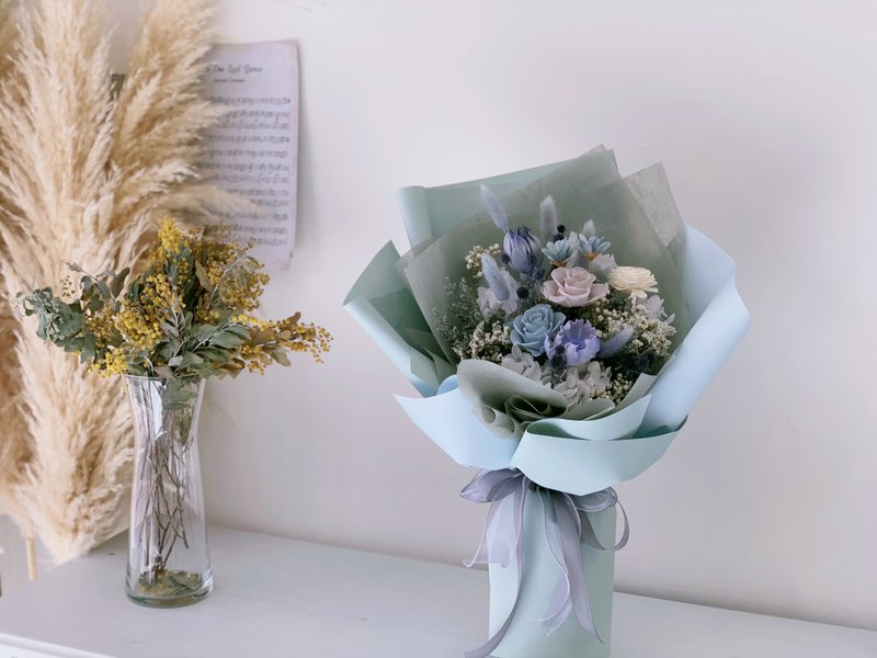 莫兰迪蓝灰系 干燥花永生花束 告白花束 生日礼物 求婚捧花 - 干燥花/捧花 - 植物．花 多色