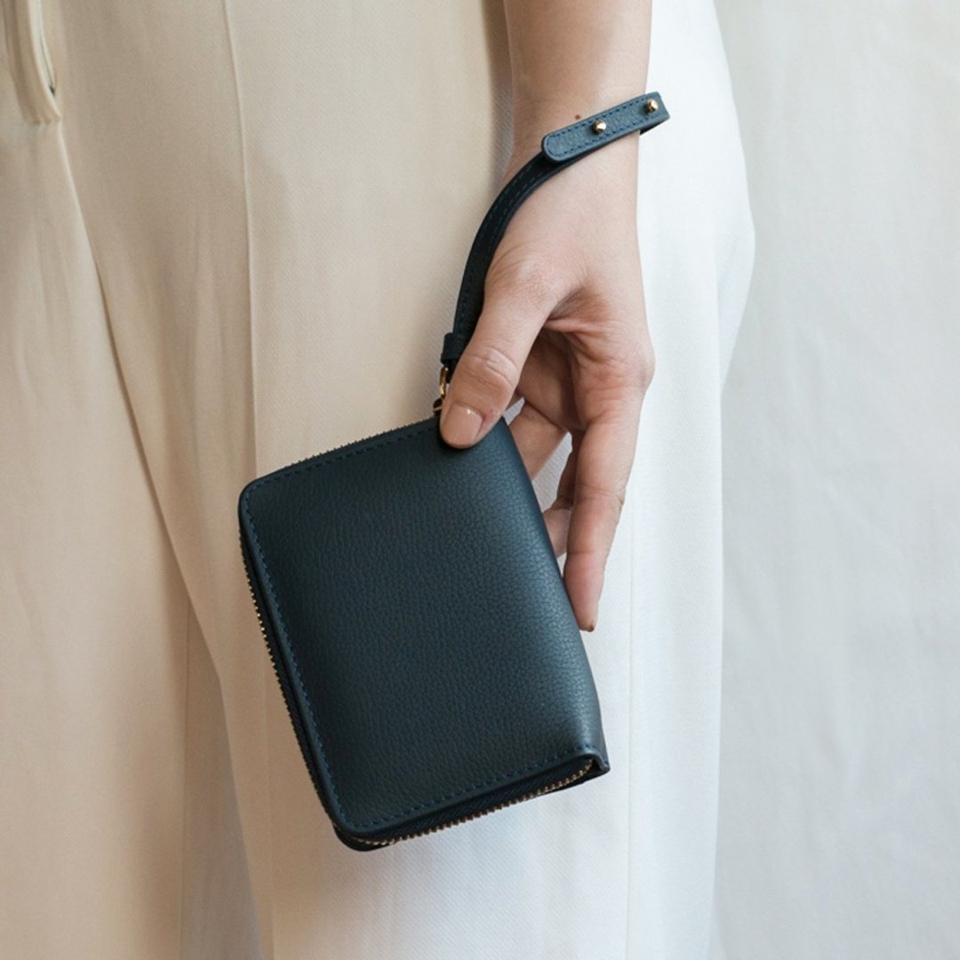TWINS leather wallet in Deep navy blue - 皮夹/钱包 - 真皮 蓝色